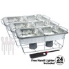 OnlyOneStopShop 24 Pc Disposable Aluminum Chafing Dish Buffet Party Set With Free Handy Lighter