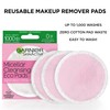 Garnier SkinActive Micellar Cleansing Eco Pads, Reusable, 3 Ultra-soft Microfiber