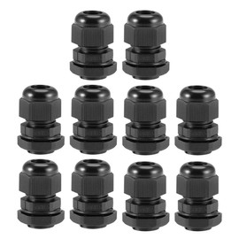 TA-VIGOR 10Pcs M16 x 1.5 Cable Gland, IP68 Waterproof Adjustable Plastic Nylon Wire Connectors Gland Joints for 4mm-8mm Cables, Locknut Stuffing Glands with Locknut and Washer – Black