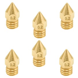 3D FREUNDE MK8 Makerbot RepRap Anet A8/A6 Flashforge CtC Extruder Hotend Print Head Nozzle Brass for 1.75 mm Filament 3D Printer (Nozzle) M6 (6 x 0.2 mm) Pack of 6