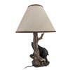 Zeckos Black Bear and Tree Table Lamp with Shade 20
