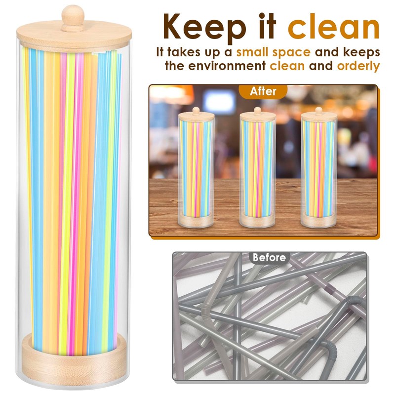 FwQoFvk Straw Holder Dispenser, Drinking Straw Organizer Container, Practical and