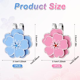 Gosknor Magnetic Golf Ball Marker with Hat Clip, Golf Marker Magnet Hat Clip Set Flower Shape Ball Bag Accessories for Women Men Golfer Gift (Blue, Pink)