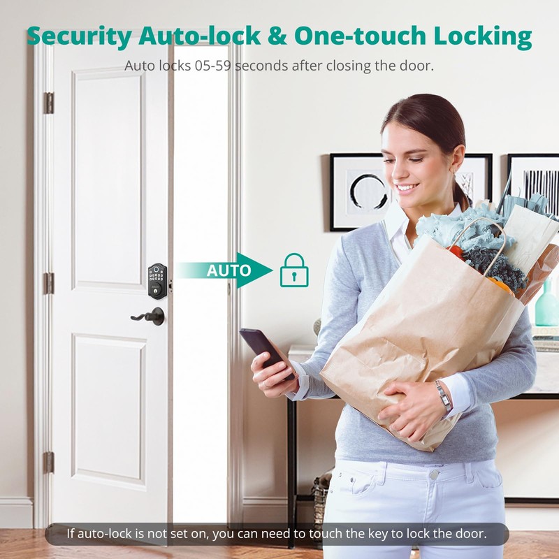 AkaGear Keyless Entry Door Lock with APP Control - Fingerprint