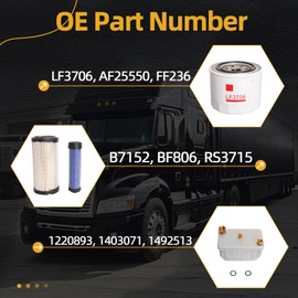 JAVOUKA Fuel Filter Kit,Compatible with RV Diesel Generator HDKCA HDKCB Spec. A-C, Compatible with Cummins Onan Quiet Diesel #OE 1220893 1403071 1492513 122-0893 140-3071 149-2513 LF3706 AF25550 FF236