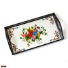 Decorative floral serving tray with handle for kitchen | Housewarming