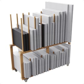 UNZERO Art Storage Rack with Handle & Caster Wheels for Canvas Boards, Drawing Board, Art Studios