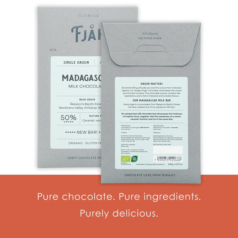Fjak - Single-Origin - Norwegian Chocolate Bundles (Madagascar Milk 50%,