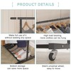 Sywhitta Double Rod Clothing Garment Rack, Rolling Clothes Organizer on