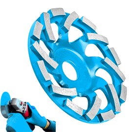 Diamond Cup Wheel 125 mm x 22.23 mm, Cup Grinder for Concrete, Natural Stone, Granite, Brick, Masonry, Diamond Disc Double Row with Special Arrangement, Extra Speed Diamond Grinding Wheel Tool, Blue