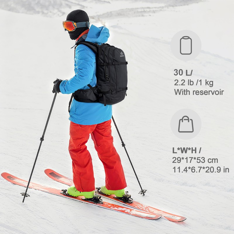 Semsty Ski and Snowboard Hydration Backpack, with 2L Water Reservoir