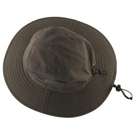 Decentron Mens Outdoor Safari Sun Hat Breathable Wide Brim Fishing Hiking Hat UPF 50+ Army Green