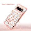 Fingic for S10 Case Rose Gold Marble Design Shiny Glitter