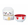 HAKOYA large Kokeshi bunk lunch beckoning cat black 52680