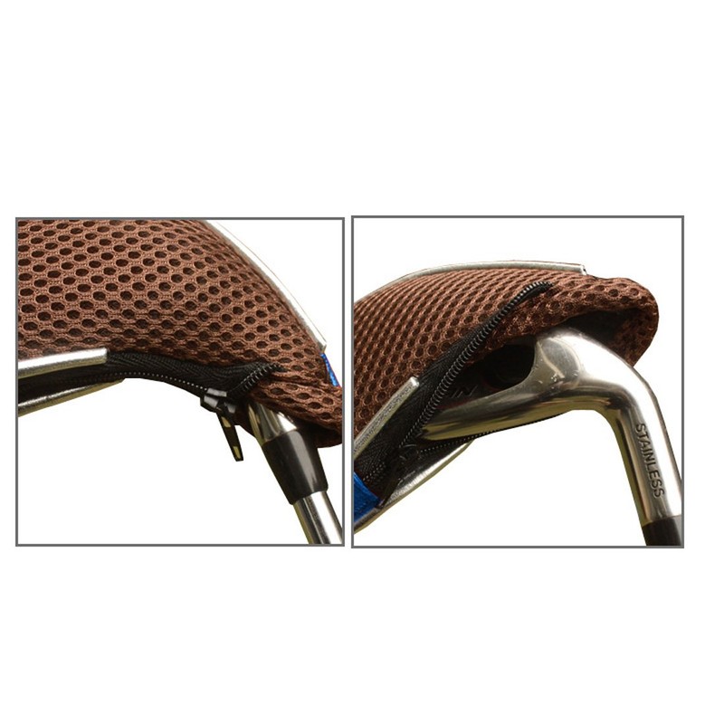 Andux Mesh Golf Iron Head Covers with Zipper Closure Left