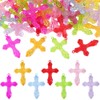 SOFPLATE 1 Box 100 Pieces Acrylic Cross Pendants Plastic Crucifix