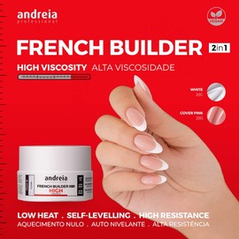 Andreia Professional Hard Nail Gel Biphasic 2 in 1 LED et UV Gel Nail Builder - High Viscosity for Hard Strong Nails Tips and Extensions - Colour Clear 22g