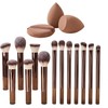 Brochas de Maquillaje Profesional 15 Set,Maquillaje con Esponja Multifuncional,Aluminio con