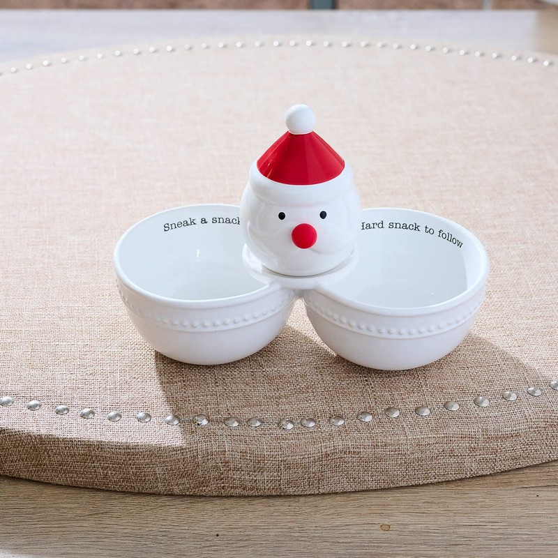 Mud Pie Circa Double Dip Bowl, White, 4 1/2" x