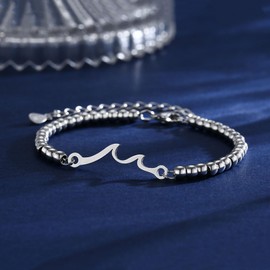 Birthday Gifts for Women, Through The Waves of Life Bracelet - Gifts for Friend Sister Daughter Mom Grandma