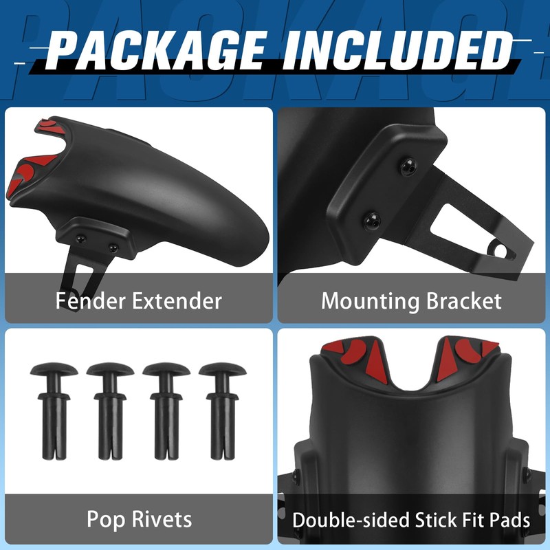 HAONEL Motorcycle Front Fender Mudguard Extender with Bracket Replacement for