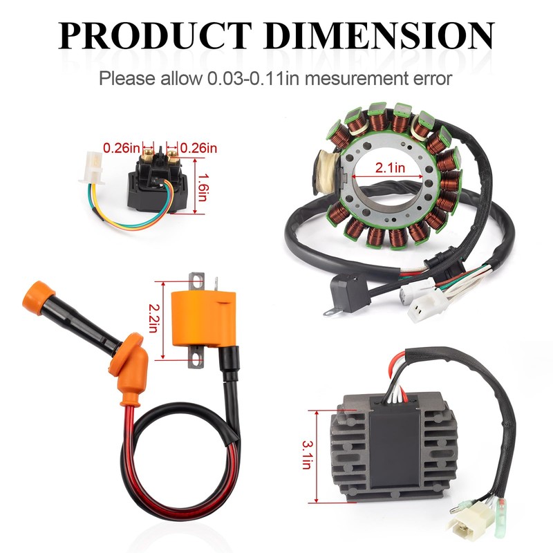Stator & Relay Ignition Coil Regulator Rectifier w/Gasket for Yamaha