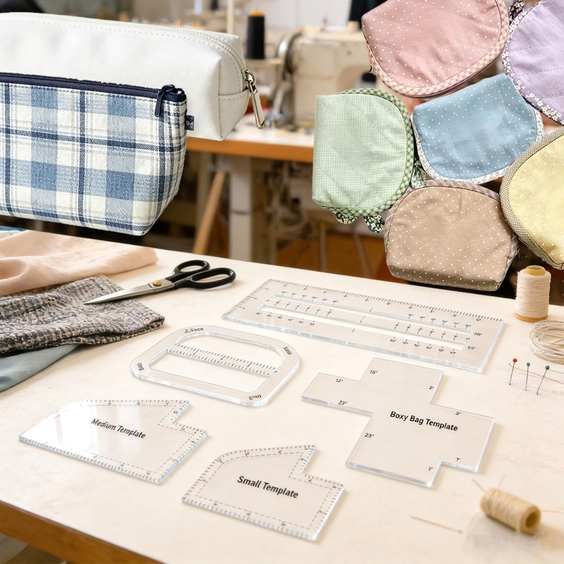 IJIJIJ 5Pcs Boxy Bag Making Templates for DIY Sewing Enthusiast