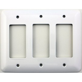 Classic Accents Mulberry White Princess Wall Plates - (3 Gang GFCI/Rocker Opening)