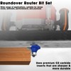 4 Pcs Blue Router Bits 1/4 Shank Feanron Round Over