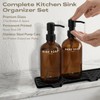 KLL 2-Pack Glass Soap Dispenser Set with Tray - 17oz