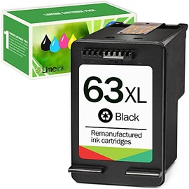 Limeink 1 Black Remanufactured Ink Cartridge 63XL 63 XL High Yield for HP Envy 4512 4520 Deskjet 3632 2130 2132 1110 1111 3636 3637 1112 3630 3634 OfficeJet 3830 3833 4650 4652 4655 5255 5258 Printer