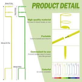 Gisafai 12 Pcs Drink Holder Stake Beach Cup Holder with Steel Stands 32.7'' Beach Drink Holder for Sand Yard Drink Holder Stakes for Beverage Outdoor Garden Camping Picnic Seaside Beach, 12 Colors