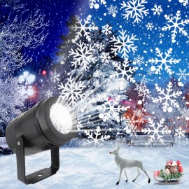 LED USB Snowflake Projector Holiday Lights Christmas Projection Outdoor Lamp