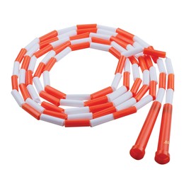Champion Sports Classic Plastic Segmented Beaded Jump Ropes - Phys. Ed, Gym, Fitness and Recreational Use, 10'L, Orange/White
