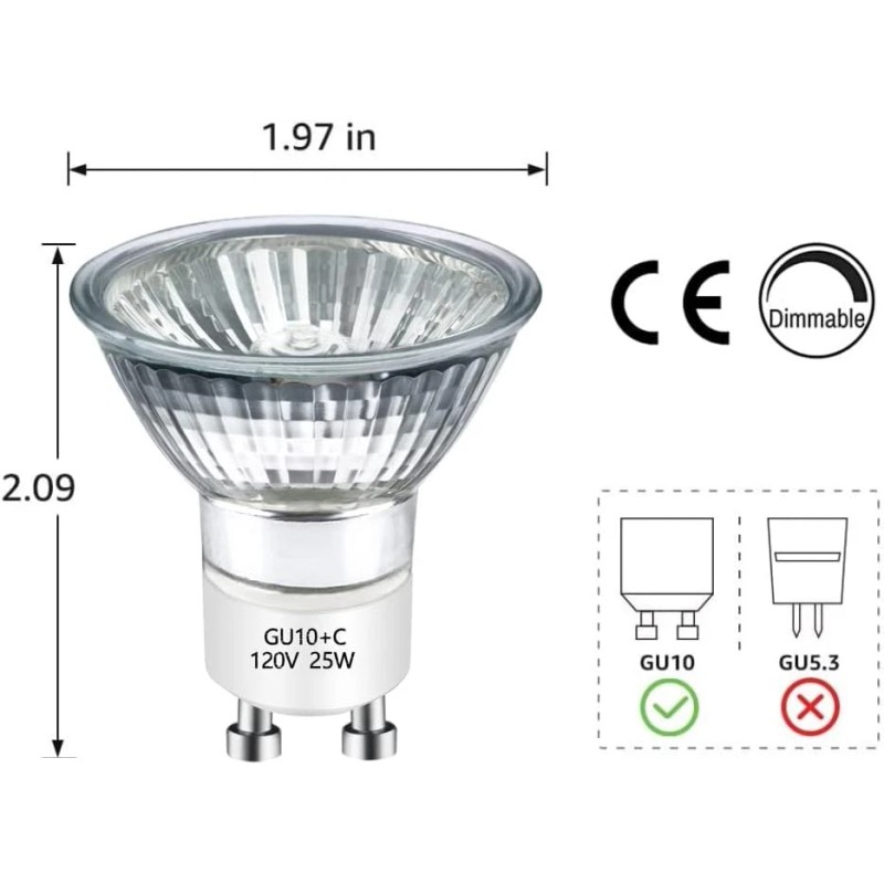 NoBrand 25 Watt GU10 120V NP5 Replacement Bulb for Candle