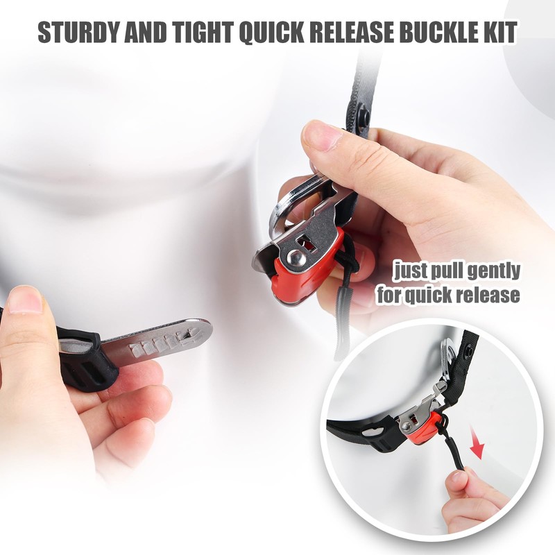 Helmet Quick Release Buckle Kit, Upgraded Motorcycle Helmet Strap Webbing