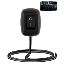 Auto DIY Taster Schalter 12V Ein/Aus SPST mit Kabeln, Schalter 12v Wasserdicht für Nebelscheinwerfer, LED-Streifen und mehr – Kabellänge 60 cm, Schwarz