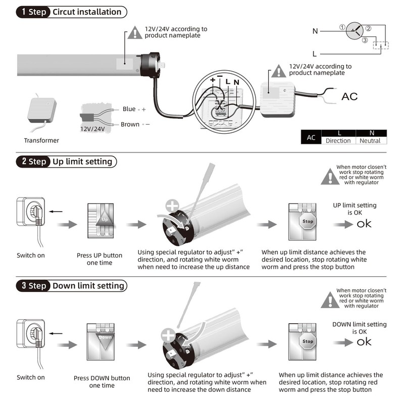 DM25DS 12V Electric Roller Shade Replacement Motor, RV Window Shade