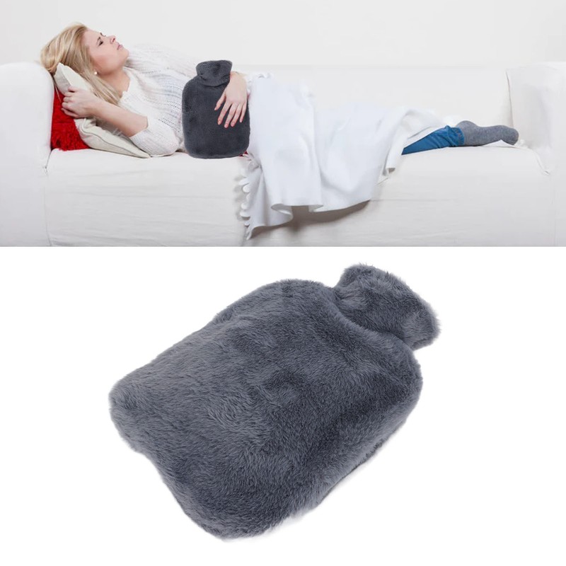 Plush Hot Water Bottle with Soft Plush Cover 2000ml Anti