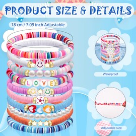 lakayfimily Friendship Bracelets for Women Girls Sufer Clay Beaded Bracelet Beach Preppy Style Trendy Jewelry Gifts