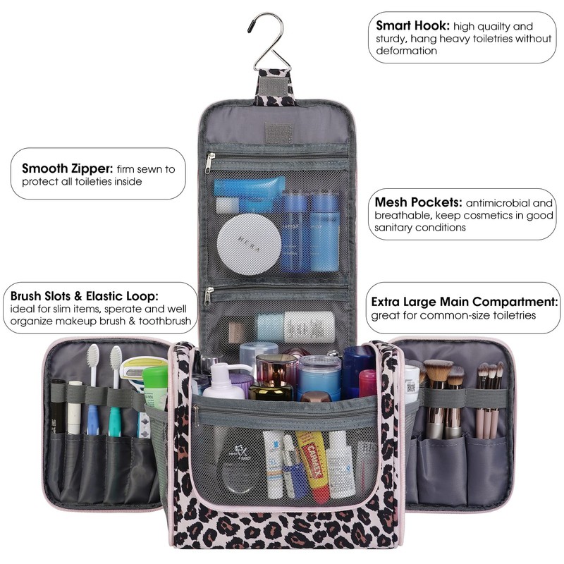 Large Hanging Toiletry Wash Bag Travel Makeup Cosmetic Organizer for