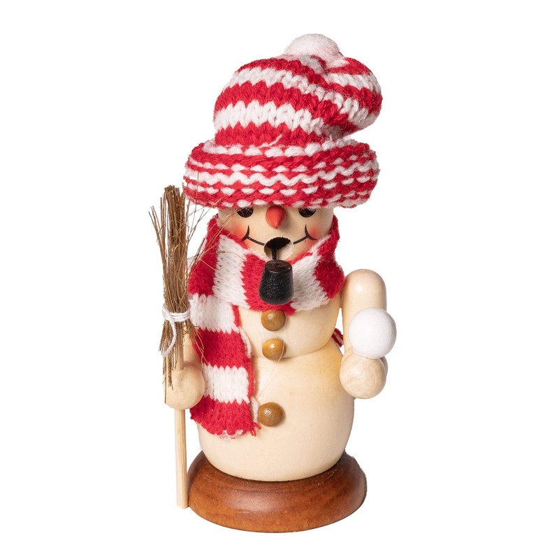 Wichtelstube-Kollektion Wooden Incense Smoker Figurine Snowman Christmas Incense Smoker