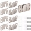 4 Pairs Interlocking Flush Mount Bracket Picture Hanging Hooks Stainless