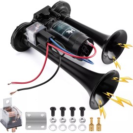 ‎HK 12V 150db Air HornKit with Compressor for Any 12V Vehicles Trucks Super Loud