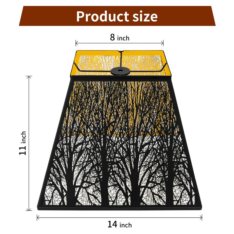 Lampshade Black Lamp Shade (8+6)" Top x (14+12)" Bottom x