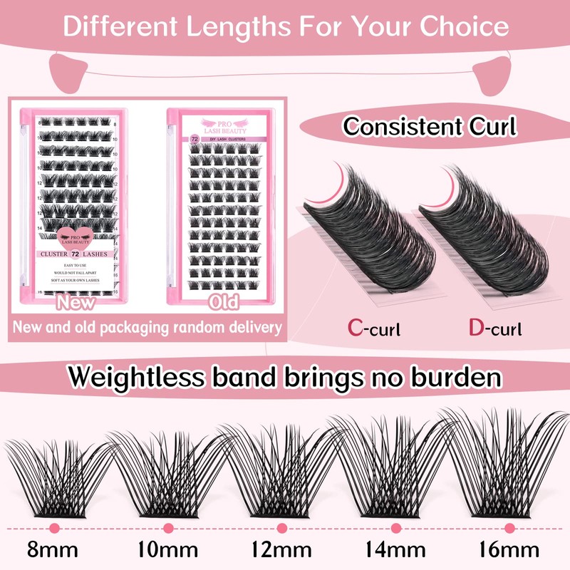 Individual Cluster Eyelashes, Individual False Eyelash Clusters for Use at