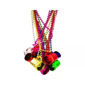 Misorel 24 Collares Tarros Tequilero Shots Vaso Fiesta Metalicos