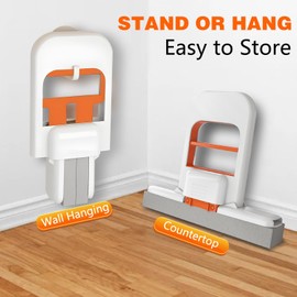 2PCS Mini Foldable Desktop Mop, Portable Cleaning Sponge Mop for Bathroom,with Deep Grooves, One-Hand Squeeze Handle & Replaceable Head,Wet/Dry for Bathroom Kitchens Desktop Glass