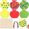Liliful 60 Set Apple Crafts for Kids Apple Scratch Crafts
