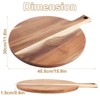 Acacia Wood Cutting Board Pizza Peel 39.5x29.5x1.5CM Round Wooden Charcuterie
